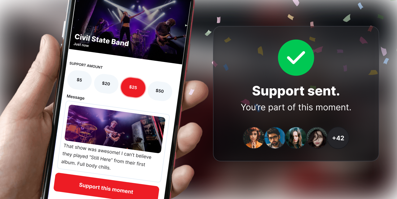 Support the moment. While it's happening.